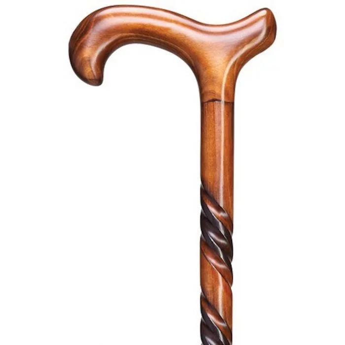 Unisex Shepherd Style Crook Cane Natural Chestnut